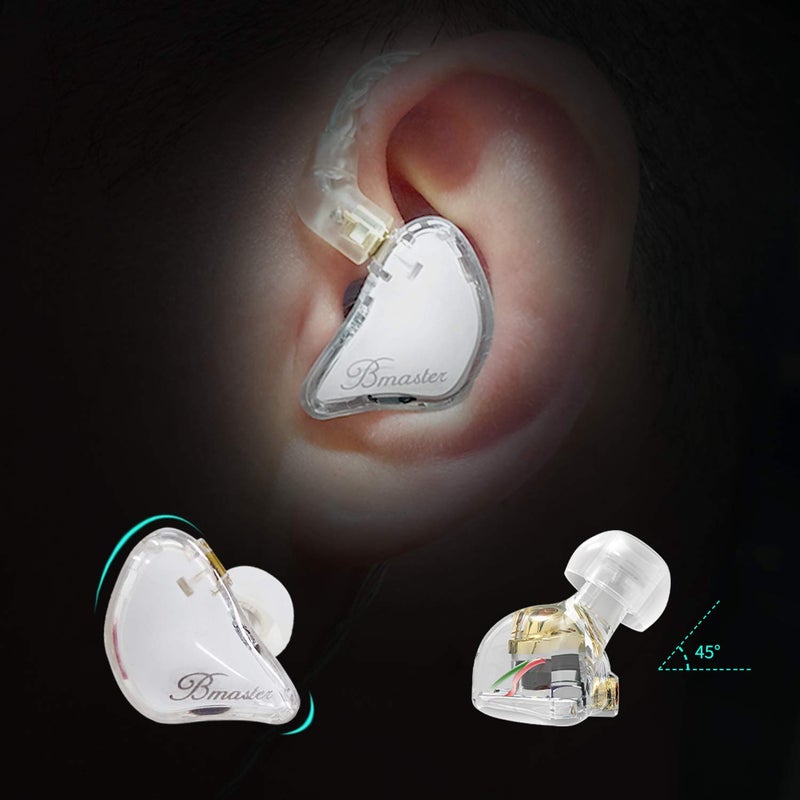 BASN Bmaster Triple Drivers in Ear Monitor Headphone with Two Detachable Cables Fit in Ear Suitable for Audio Engineer, Musician (White) - Image 2